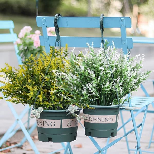 OBOSOE 20-pak kunstige blomster udendørs UV-resistente – kunstige planter og plastplanter til haveindretning
