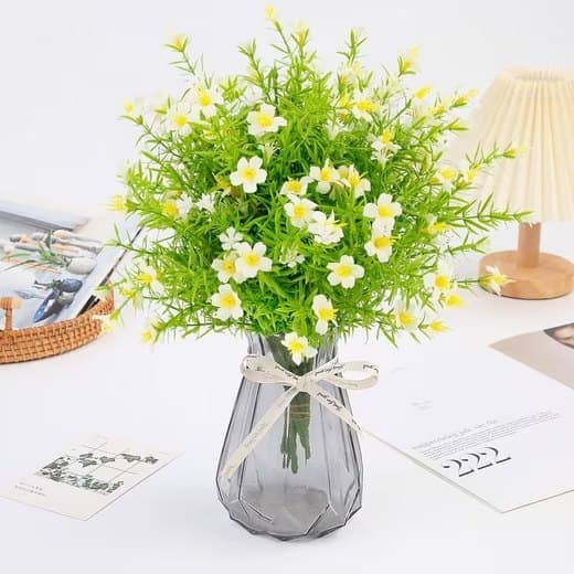 Lollanda kunstige blomster 6 stk, kunstige blomster – vejrbestandige, formbare, dekoration - naturtro blomster til have- og boligindretning