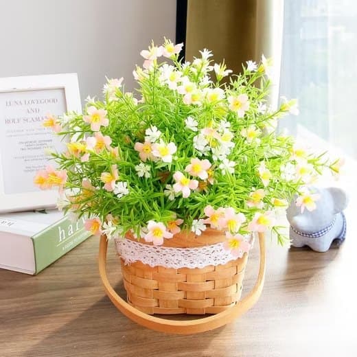 Lollanda kunstige blomster 6 stk, kunstige blomster – vejrbestandige, formbare, dekoration - naturtro blomster til have- og boligindretning