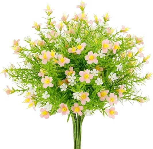 Lollanda kunstige blomster 6 stk, kunstige blomster – vejrbestandige, formbare, dekoration - naturtro blomster til have- og boligindretning