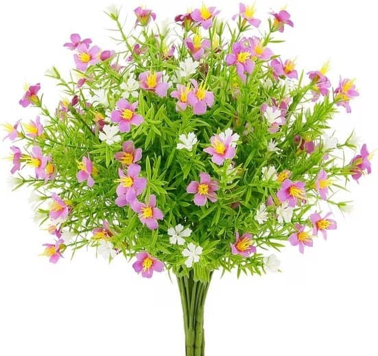 Lollanda Konstblommor 6 st, Konstgjorda blommor – Väderbeständiga, Formbara, Dekoration - Naturtrogna Blommor för Trädgård och Heminredning Ljuslila