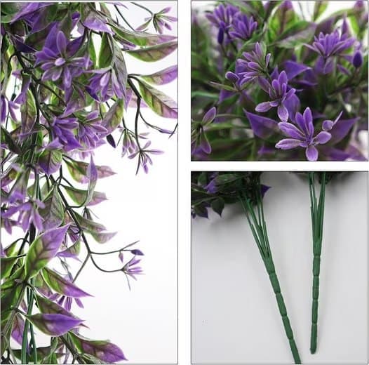 Lollanda Kunstig Vedbend 2 stk, Hængende kunstige blomster – 74 cm, Vejrbestandig, Formbar, Vejrbestandig Dekoration, Naturtro blomster til T