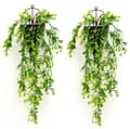 Miniatyrbillede 1 af 8: Lollanda Kunstig Vedbend 2 stk, Hængende kunstige blomster – 74 cm, Vejrbestandig, Formbar, Vejrbestandig Dekoration, Naturtro blomster til T