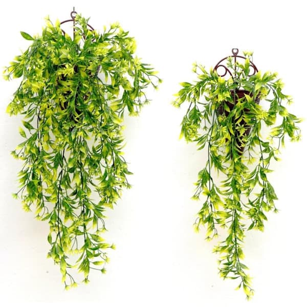 Lollanda Kunstig Vedbend 2 stk, Hængende kunstige blomster – 74 cm, Vejrbestandig, Formbar, Vejrbestandig Dekoration, Naturtro blomster til T