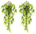 Miniatyrbillede 1 af 8: Lollanda Kunstig Vedbend 2 stk, Hængende kunstige blomster – 74 cm, Vejrbestandig, Formbar, Vejrbestandig Dekoration, Naturtro blomster til T