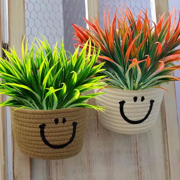 OBOSOE 16 stk kunstige blomster og kunstige planter UV-resistente til have- og vinduesdekoration