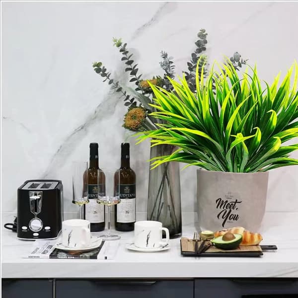 OBOSOE 16 stk kunstige blomster og kunstige planter UV-resistente til have- og vinduesdekoration