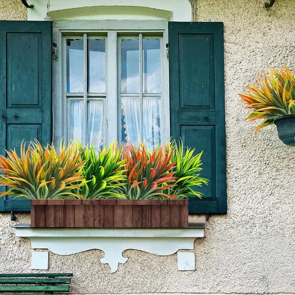 OBOSOE 16 stk kunstige blomster og kunstige planter UV-resistente til have- og vinduesdekoration