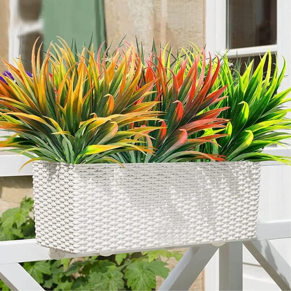OBOSOE 16 stk kunstige blomster og kunstige planter UV-resistente til have- og vinduesdekoration