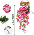 Miniatyrbillede 2 af 6: OBOSOE 2 stk kunstige blomster hængende hibiscus imiterede blomster UV-resistente til udendørs og indendørs dekoration