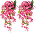 Miniatyrbillede 1 af 6: OBOSOE 2 stk kunstige blomster hængende hibiscus imiterede blomster UV-resistente til udendørs og indendørs dekoration