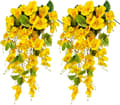 Miniatyrbillede 1 af 6: OBOSOE 2 stk kunstige blomster hængende hibiscus imiterede blomster UV-resistente til udendørs og indendørs dekoration