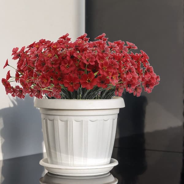 Lollanda Konstgjorda blommor, UV-beständig, underhållsfri, vattentålig, långvarig, elegant, dekorativ, för balkong, trädgård, fester