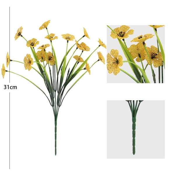 Lollanda Konstgjorda blommor, UV-beständig, underhållsfri, vattentålig, långvarig, elegant, dekorativ, för balkong, trädgård, fester