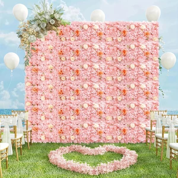 OBOSOE kunstige blomster 6 St. 3D baggrund vægdekoration - perfekt til bryllupper, fester, scene og terrasse
