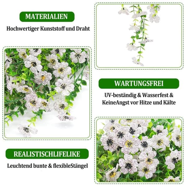 Lollanda Konstgjord Blombukett – Hängande Violbukett, Väggdekoration med Realistiska Växter