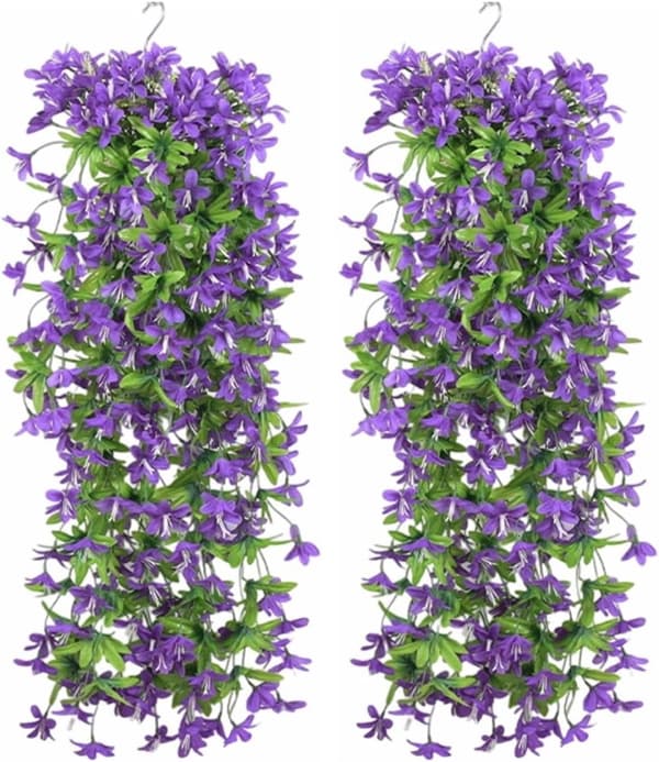 Lollanda Kunstige Vedhænge Blomster 2-pak, Vedbend Guirlande – UV-bestandig, Flerfarvet, 80cm Indretning