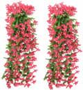 Miniatyrbillede 1 af 6: Lollanda Kunstige Vedhænge Blomster 2-pak, Vedbend Guirlande – UV-bestandig, Flerfarvet, 80cm Indretning