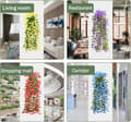 Miniatyrbillede 5 af 6: Lollanda Kunstige Vedhænge Blomster 2-pak, Vedbend Guirlande – UV-bestandig, Flerfarvet, 80cm Indretning