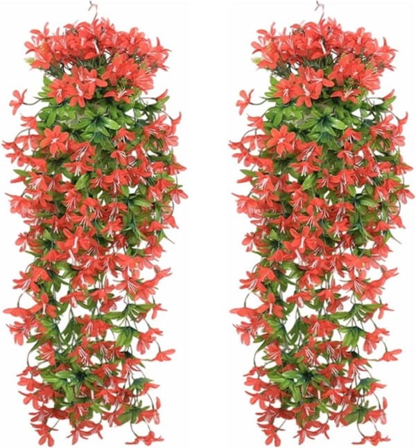 Lollanda Kunstige Vedhænge Blomster 2-pak, Vedbend Guirlande – UV-bestandig, Flerfarvet, 80cm Indretning