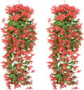 Miniatyrbillede 1 af 6: Lollanda Kunstige Vedhænge Blomster 2-pak, Vedbend Guirlande – UV-bestandig, Flerfarvet, 80cm Indretning