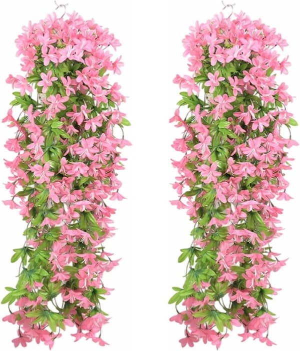Lollanda Kunstige Vedhænge Blomster 2-pak, Vedbend Guirlande – UV-bestandig, Flerfarvet, 80cm Indretning
