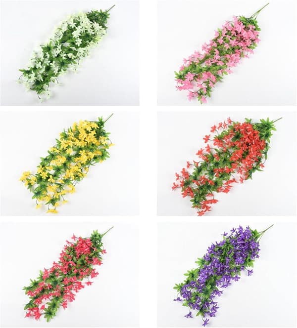 Lollanda Kunstige Vedhænge Blomster 2-pak, Vedbend Guirlande – UV-bestandig, Flerfarvet, 80cm Indretning