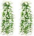 Miniatyrbillede 1 af 6: Lollanda Kunstige Vedhænge Blomster 2-pak, Vedbend Guirlande – UV-bestandig, Flerfarvet, 80cm Indretning