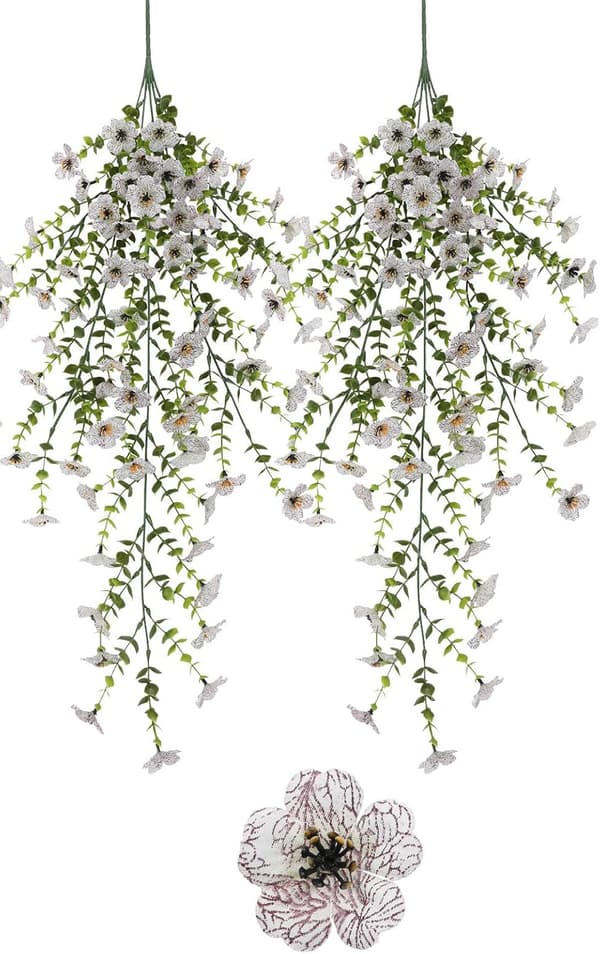 Lollanda Kunstige vedhængsblomster 2-pak 76 cm, Vedbend guirlande, Kunstige vedhængsblomster – UV-bestandig, Flerfarvet