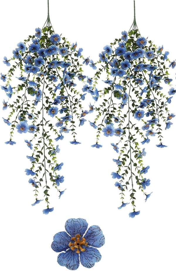 Lollanda Kunstige vedhængsblomster 2-pak 76 cm, Vedbend guirlande, Kunstige vedhængsblomster – UV-bestandig, Flerfarvet