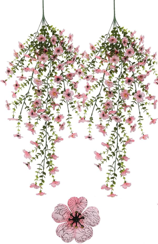 Lollanda Kunstige vedhængsblomster 2-pak 76 cm, Vedbend guirlande, Kunstige vedhængsblomster – UV-bestandig, Flerfarvet