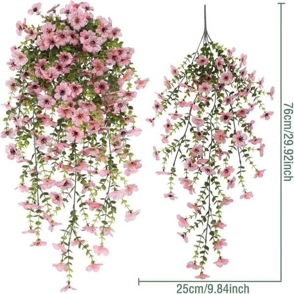 Lollanda Kunstige vedhængsblomster 2-pak 76 cm, Vedbend guirlande, Kunstige vedhængsblomster – UV-bestandig, Flerfarvet
