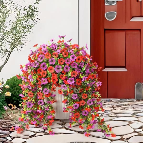 Lollanda Kunstige vedhængsblomster 2-pak 76 cm, Vedbend guirlande, Kunstige vedhængsblomster – UV-bestandig, Flerfarvet