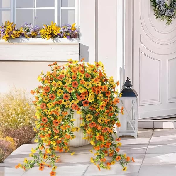 Lollanda Kunstige vedhængsblomster 2-pak 76 cm, Vedbend guirlande, Kunstige vedhængsblomster – UV-bestandig, Flerfarvet