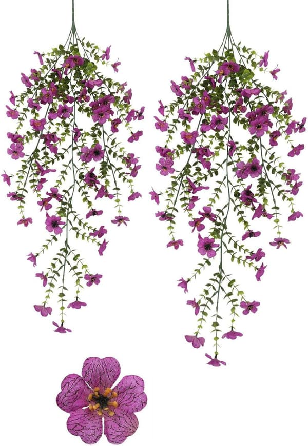 Lollanda Kunstige vedhængsblomster 2-pak 76 cm, Vedbend guirlande, Kunstige vedhængsblomster – UV-bestandig, Flerfarvet