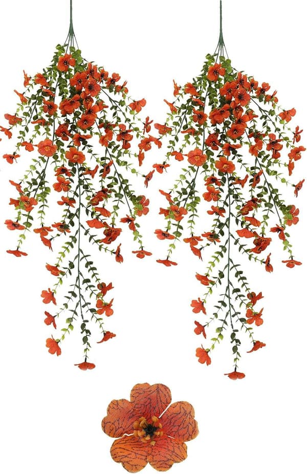 Lollanda Kunstige vedhængsblomster 2-pak 76 cm, Vedbend guirlande, Kunstige vedhængsblomster – UV-bestandig, Flerfarvet