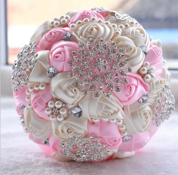 Bryllupsbuket, Elegant Design, Ingen Vedligeholdelse Nødvendig,24cm, R1