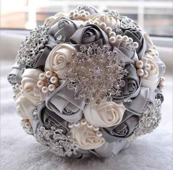 Bryllupsbuket, Elegant Design, Ingen Vedligeholdelse Nødvendig,R2, 24cm