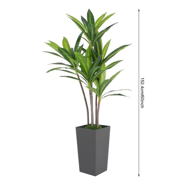 Konstgjord Dracaena-träd, Naturlig stil, Fristående design,Grå