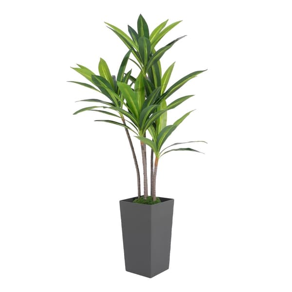 Konstgjord Dracaena-träd, Naturlig stil, Fristående design,Grå