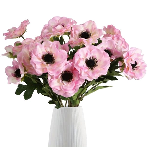 Blomsterbuskar, realistiska konstblommor, inredning för inomhusbruk,6st, rosa