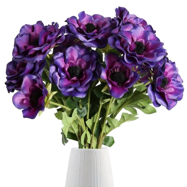Blomsterbuskar, realistiska konstblommor, inredning för inomhusbruk,6st, Lila