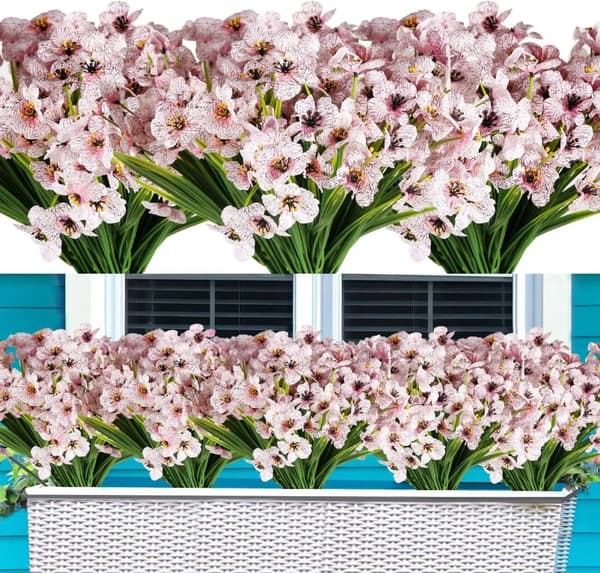 Konstgjorda Blommor, UV-beständiga, Ingen Bleknande,Vit-rosa
