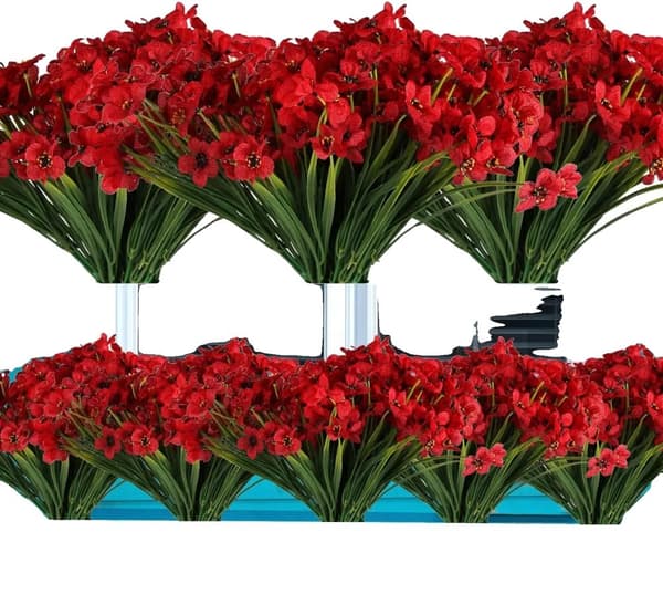Konstgjorda Blommor, UV-beständiga, Ingen Bleknande,Djupröd