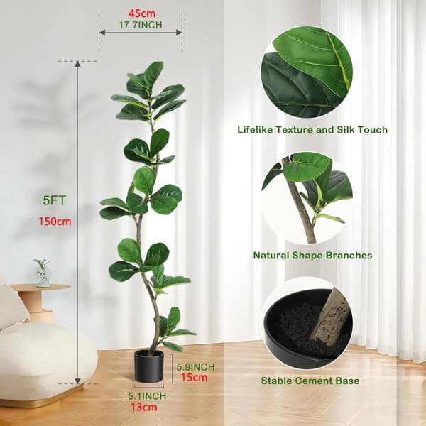 Kunstigt Træ, Livagtigt Design, Lav Vedligeholdelse,150cm