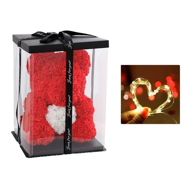 Rosabjörn, Konstgjorda Blommor, Inredning för Inomhusbruk,röd typ 1