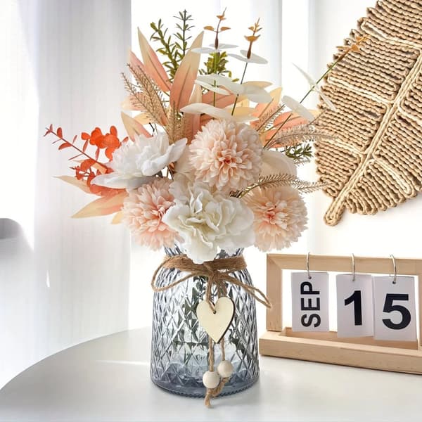 Blomstercenterpiece, Elegant Design, Ingen Vedligeholdelse Nødvendig,Pink Buket Flaske