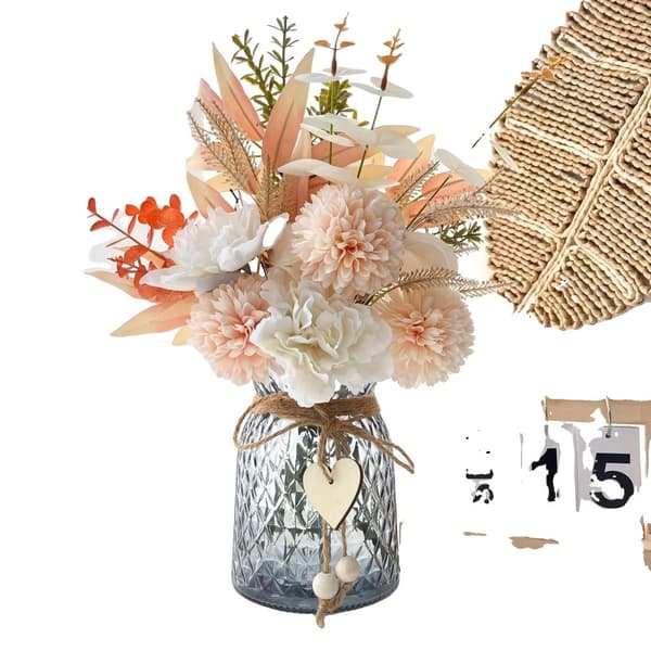 Blomstercenterpiece, Elegant Design, Ingen Vedligeholdelse Nødvendig,Pink Buket Flaske