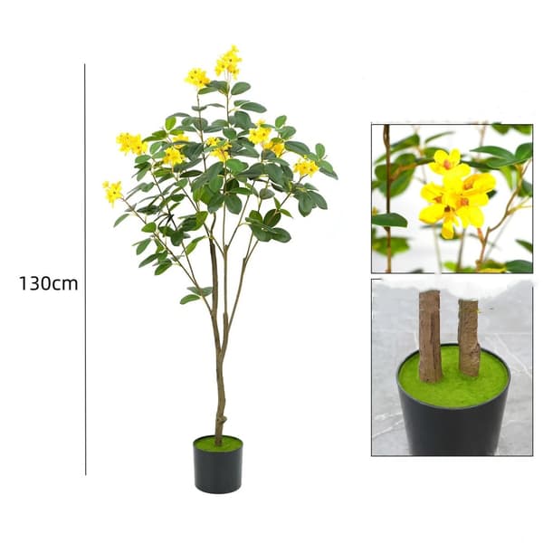 Kunstige Blomstrende Træer, Smuk Dekoration, Alsidig Brug,130cm