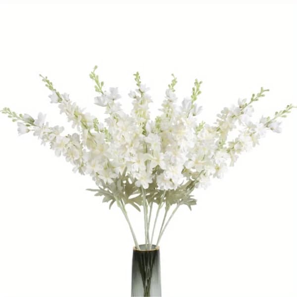Kunstige Blomster, Lang Stilk Design, Perfekt til Indendørs Brug,Hvid